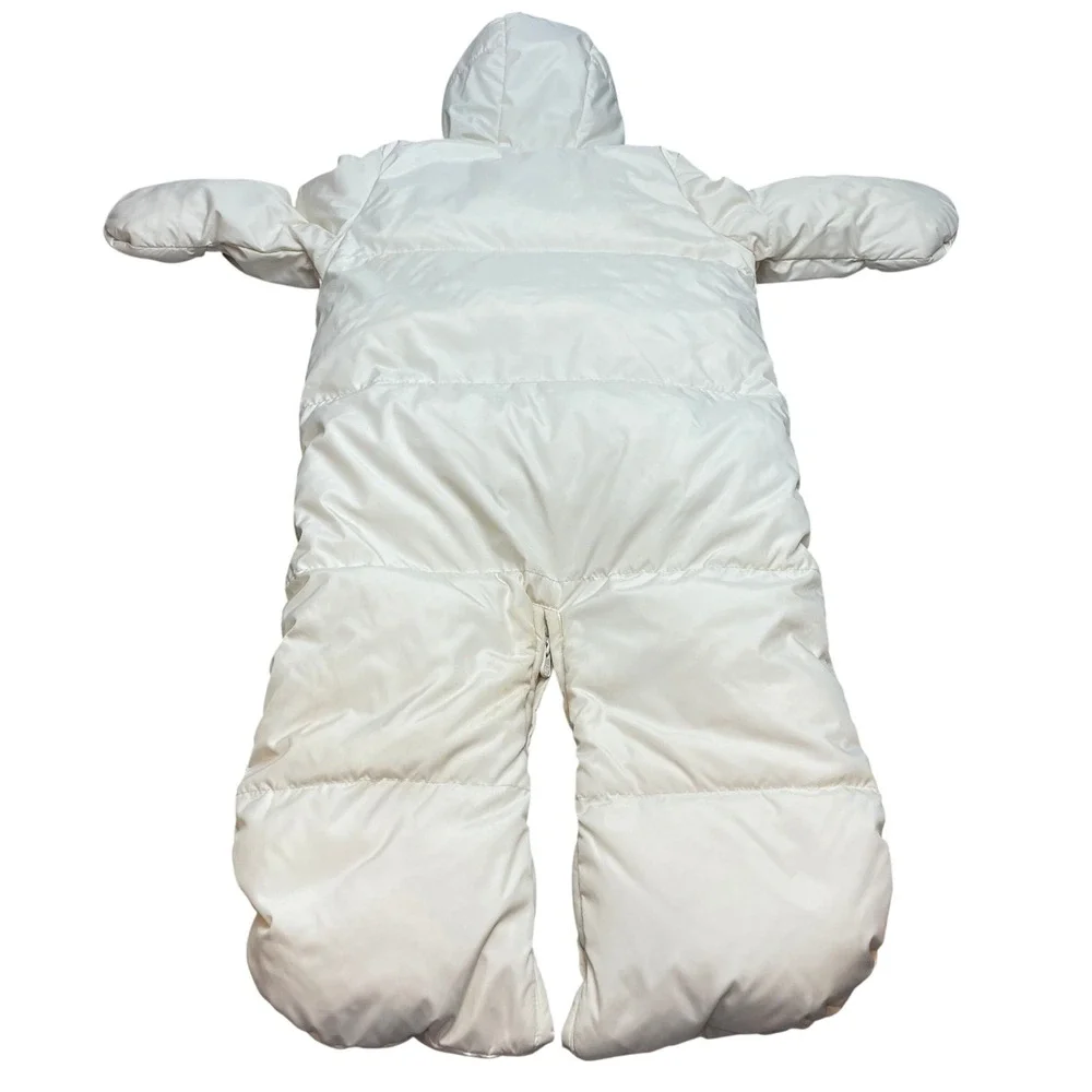 Baby GAP Cold Control Bundler‎ Snowsuit Size 3-6M Ivory Hooded Fleece Lined